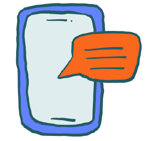 phone with text message icon